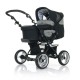 Универсальная коляска 2 в 1 PRAMY LUXE, black pearl, цвет серый с узором